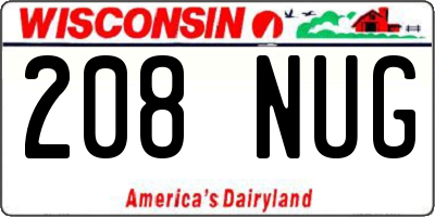 WI license plate 208NUG