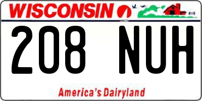 WI license plate 208NUH