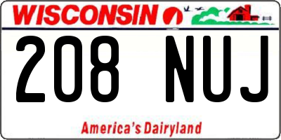 WI license plate 208NUJ