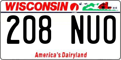 WI license plate 208NUO