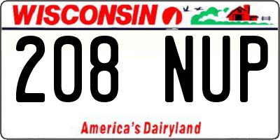 WI license plate 208NUP