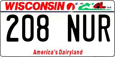 WI license plate 208NUR