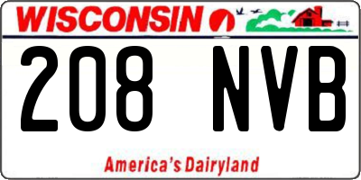 WI license plate 208NVB