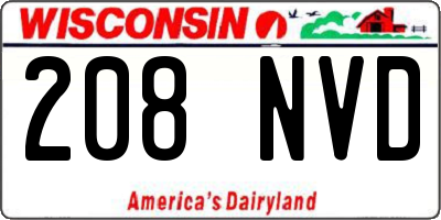 WI license plate 208NVD