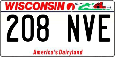 WI license plate 208NVE