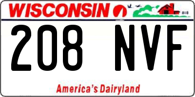 WI license plate 208NVF