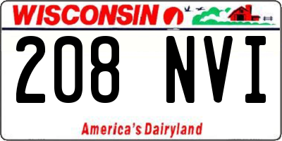 WI license plate 208NVI