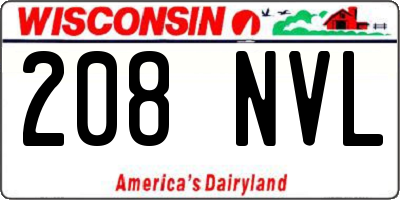 WI license plate 208NVL