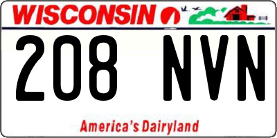 WI license plate 208NVN