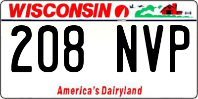 WI license plate 208NVP