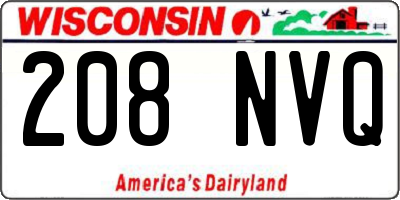 WI license plate 208NVQ