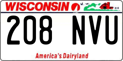 WI license plate 208NVU