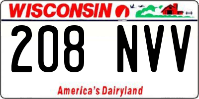 WI license plate 208NVV
