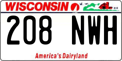 WI license plate 208NWH
