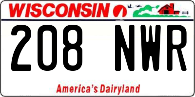 WI license plate 208NWR