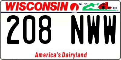 WI license plate 208NWW