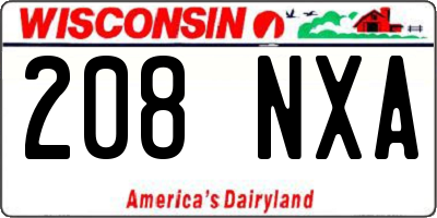WI license plate 208NXA