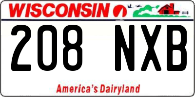 WI license plate 208NXB