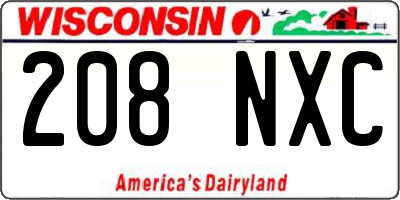WI license plate 208NXC