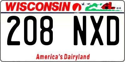 WI license plate 208NXD