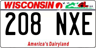WI license plate 208NXE