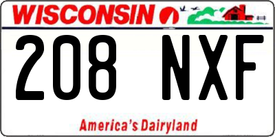 WI license plate 208NXF