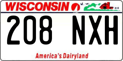 WI license plate 208NXH