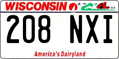 WI license plate 208NXI