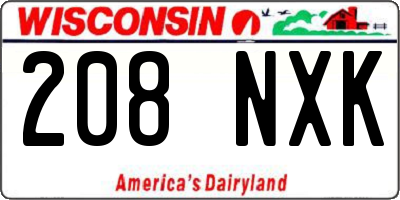 WI license plate 208NXK