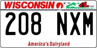 WI license plate 208NXM