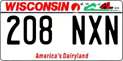 WI license plate 208NXN