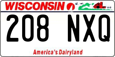 WI license plate 208NXQ