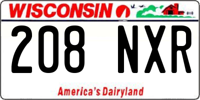WI license plate 208NXR