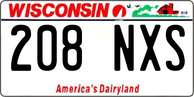 WI license plate 208NXS