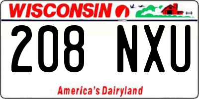 WI license plate 208NXU