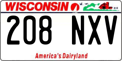WI license plate 208NXV