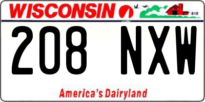 WI license plate 208NXW