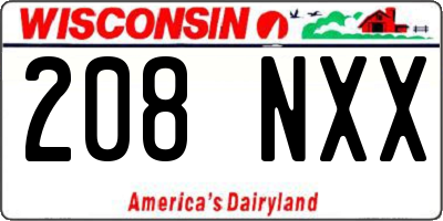 WI license plate 208NXX