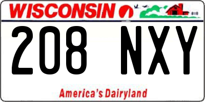 WI license plate 208NXY