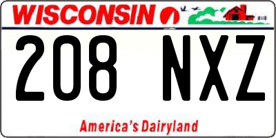 WI license plate 208NXZ