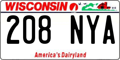 WI license plate 208NYA