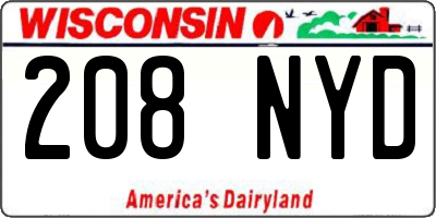 WI license plate 208NYD