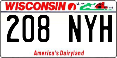 WI license plate 208NYH