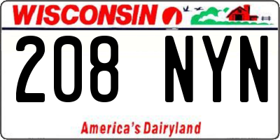 WI license plate 208NYN