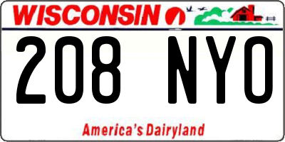 WI license plate 208NYO