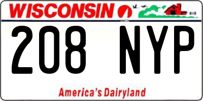 WI license plate 208NYP