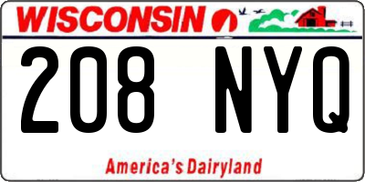 WI license plate 208NYQ