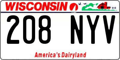 WI license plate 208NYV