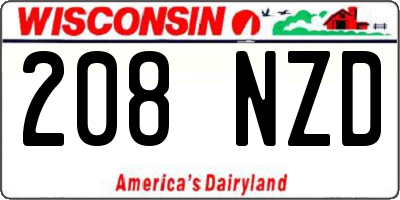 WI license plate 208NZD