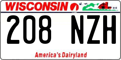 WI license plate 208NZH